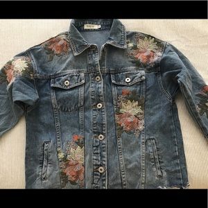 Floral jean jacket